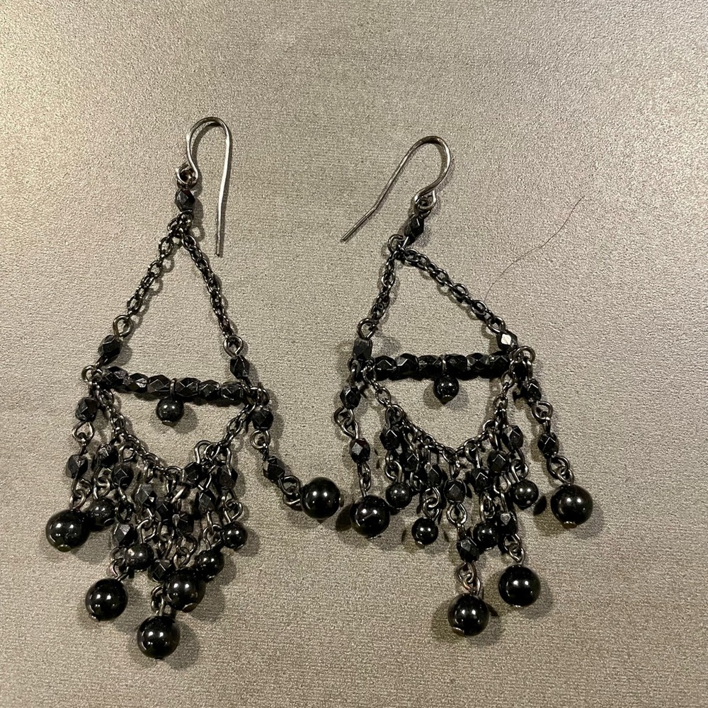 Black chandelier earrings